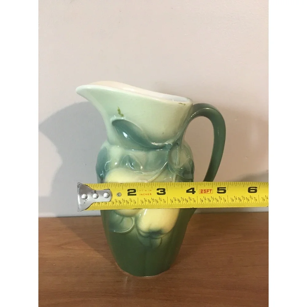 Vintage Royal Copley Green/Yellow CERAMIC PITCHER WITH PEARS